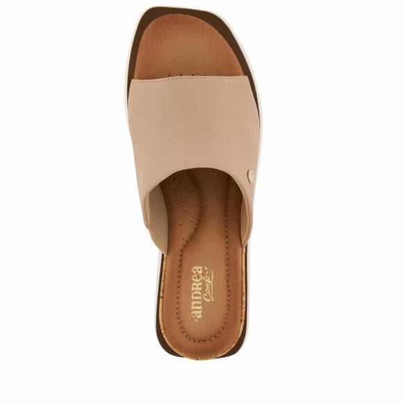 NEW ANDREA women's casual wedge platform sandals in nude - Picture 3 of 4